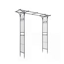 215Cm Arch Trellis Garden Arbor With Extended Roof For Climbing Plants