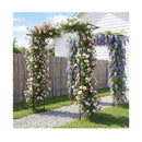 215Cm Arch Trellis Garden Arbor With Extended Roof For Climbing Plants