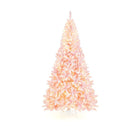 220Cm Snow Flocked Christmas Tree With 1100 Branch Tips 450 Led Lights