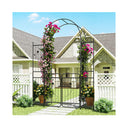 220 Cm Tall Garden Arch With Gate Planter Shelves Climbing Trellises
