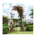 220 Cm Tall Garden Arch With Gate Planter Shelves Climbing Trellises