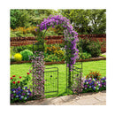 220 Cm Tall Garden Arch With Gate Planter Shelves Climbing Trellises