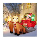 22Cm Long Christmas Inflatable Santa And Reindeer With 15 Led Lights