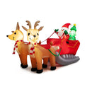 22Cm Long Christmas Inflatable Santa And Reindeer With 15 Led Lights