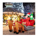 22Cm Long Christmas Inflatable Santa And Reindeer With 15 Led Lights