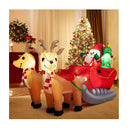 22Cm Long Christmas Inflatable Santa And Reindeer With 15 Led Lights