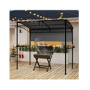 238 X 134 Cm Outdoor Grill Gazebo With Steel Shelves Extra Shadow Grey