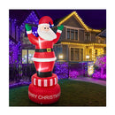 240Cm Christmas Inflatable Spinning Santa Claus With Led Light