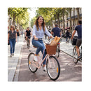 24 Inch Commuter Bike With Adjustable Seat And Convenient Pink