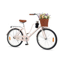 24 Inch Commuter Bike With Adjustable Seat And Convenient Pink