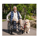 24 Inch Folding Wheelchair 136Kg Cap Retractable Armrests Hammertone