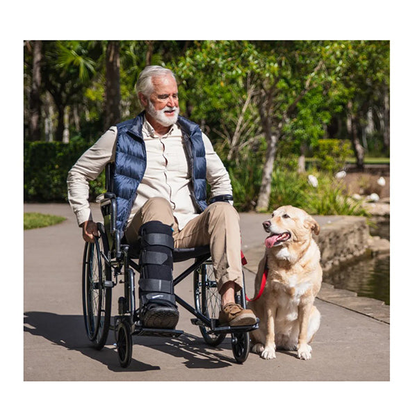 24 Inch Folding Wheelchair 136Kg Cap Retractable Armrests Hammertone