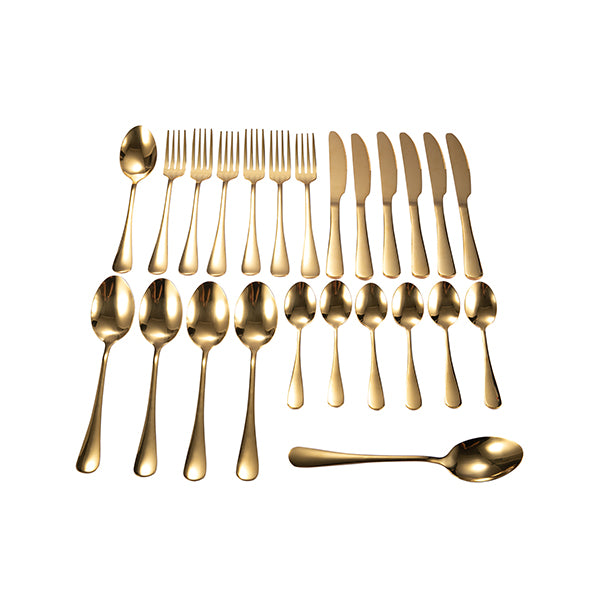 24 Pcs Cutlery Set Boxed Gift Tableware Stainless Steel Gold