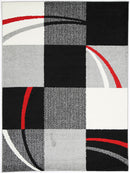 Misty Nest Black Red Rug