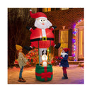 25Cm Inflatable Christmas Santa Claus With Reindeer And Led Lights