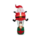 25Cm Inflatable Christmas Santa Claus With Reindeer And Led Lights