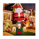 25Cm Inflatable Christmas Santa Claus With Reindeer And Led Lights