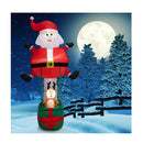 25Cm Inflatable Christmas Santa Claus With Reindeer And Led Lights
