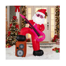25Cm Inflatable Santa Claus Pre Lit Xmas Santa Playing Guitar Music
