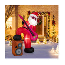 25Cm Inflatable Santa Claus Pre Lit Xmas Santa Playing Guitar Music