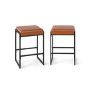 26 Inch Bar Stools Set Of 2 With Faux Leather Upholstered Seat