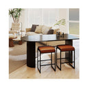 26 Inch Bar Stools Set Of 2 With Faux Leather Upholstered Seat