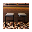 26 Inch Bar Stools Set Of 2 With Faux Leather Upholstered Seat
