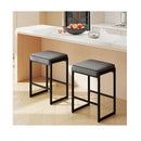 26 Inch Bar Stools Set Of 2 With Faux Leather Upholstered Seat