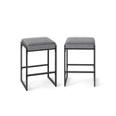 26 Inch Bar Stools Set Of 2 With Faux Leather Upholstered Seat