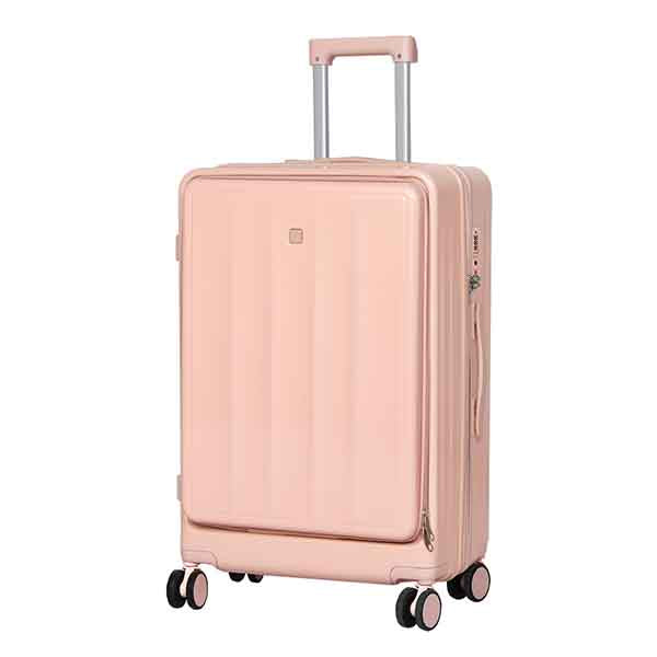 26 Inches Luggage Trolley Travel Hard Pink