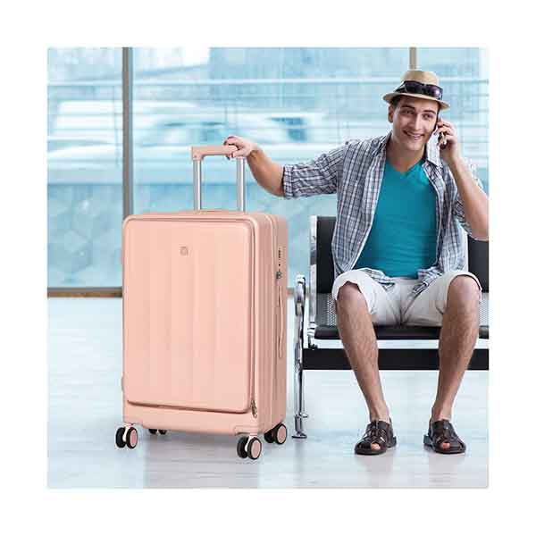 26 Inches Luggage Trolley Travel Hard Pink