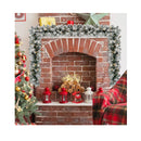 270Cm Flocked Christmas Rattan With Timer And Led Lights For Mantle