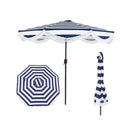 27Cm Patio Umbrella With Fringe Tassel Push Button Tilt For Garden