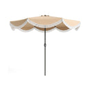 27Cm Patio Umbrella With Fringe Tassel Push Button Tilt For Garden