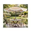 27Cm Patio Umbrella With Fringe Tassel Push Button Tilt For Garden