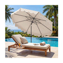 27Cm Patio Umbrella With Push Button Tilt Crank And 8 Metal Ribs Beige