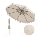 27Cm Patio Umbrella With Push Button Tilt Crank And 8 Metal Ribs Beige