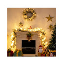 280Cm Pre Lit Flocked Christmas Garland And 60 Cm Christmas Wreath