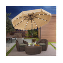 28Cm Solar Patio Umbrella With 24 Led Lights Outdoor Market Sunshade