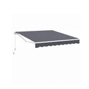295X250Cm Retractable Patio Awning With Crank Handle Grey