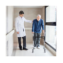 2 Button Folding Walker With Seat 4 Wheels And Brakes For Seniors