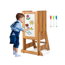 2 In 1 Baby Standing Tower With 3 Water Based Pens Natural