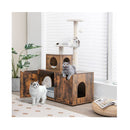 2 In 1 Cat Tree With Litter Box Enclosure And Sisal Scratching Brown