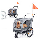2 In 1 Dog Bike Trailer With Universal Bicycle Coupler And Front Wheel