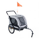 2 In 1 Dog Bike Trailer With Universal Bicycle Coupler And Front Wheel