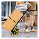 2In1 Folding Hand Truck And Ladder With Anti Slip Pedals Rubber Wheels