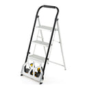 2In1 Folding Hand Truck And Ladder With Anti Slip Pedals Rubber Wheels