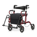 2 In 1 Folding Rollator Walker With Reversible Backrest