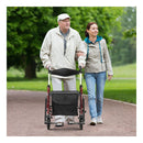 2 In 1 Folding Rollator Walker With Reversible Backrest