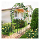 2 In 1 Garden Arbor With Door And Latch For Climbing Plants Black